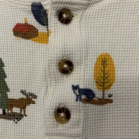 Hanna Andersson Print Thermal Henley Tee size 5 - Picture 4 of 9